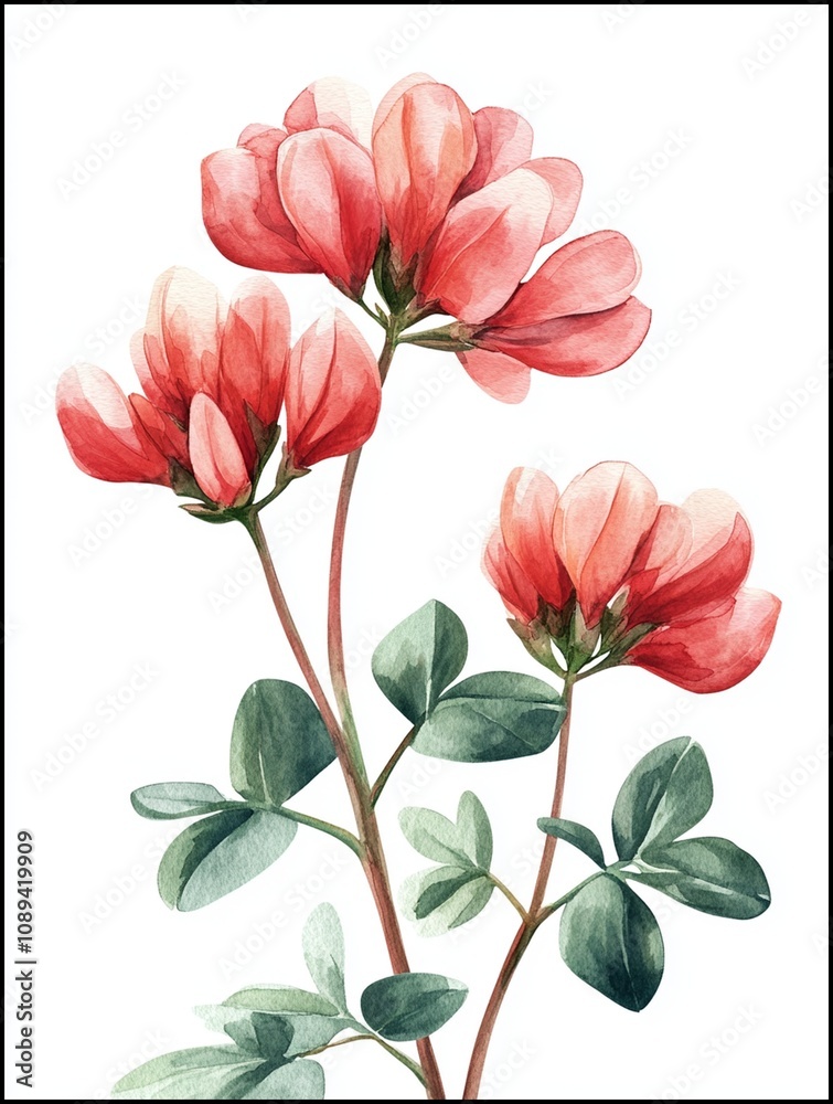 Obraz premium Red Clover Illustration