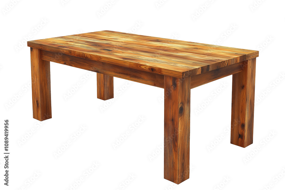 wooden lacquered table with black metal legs on white background wooden lacquered table with black metal legs on white background