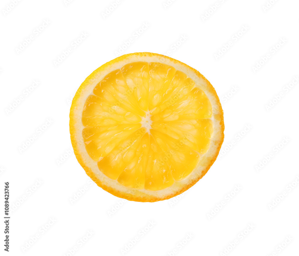 Slice of juicy orange isolated on white Slice of juicy orange isolated on white