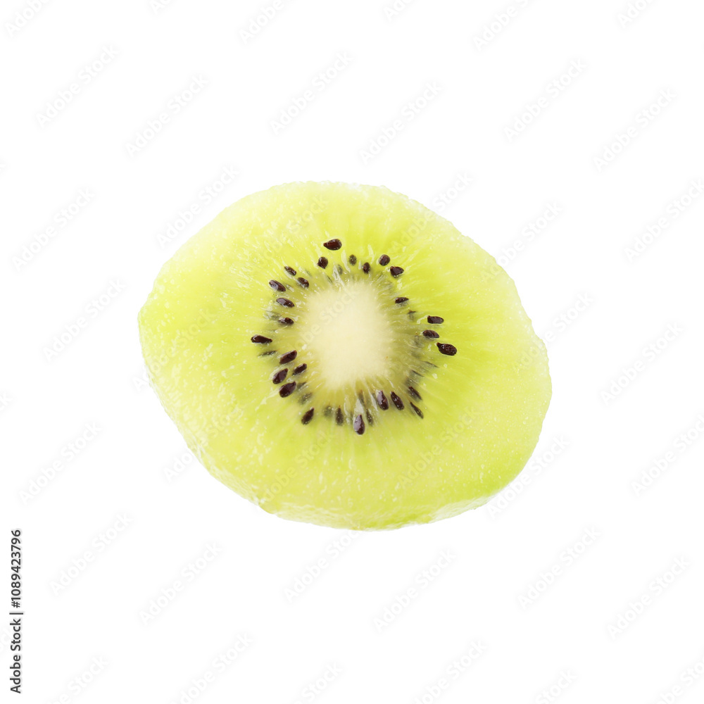 Slice of ripe kiwi isolated on white Slice of ripe kiwi isolated on white