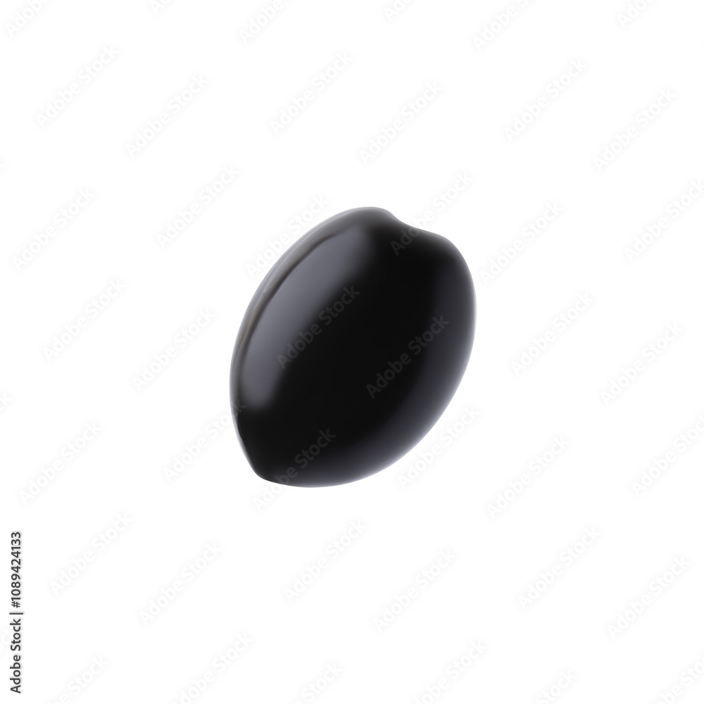 One whole black olive isolated on white One whole black olive isolated on white