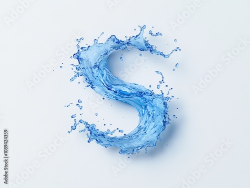 creative water splash forming the letter s