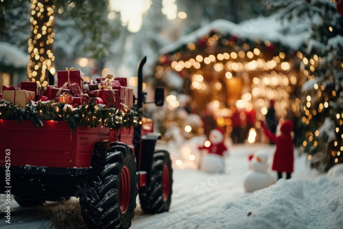 Tractor Pulling A Sleigh Fi...
