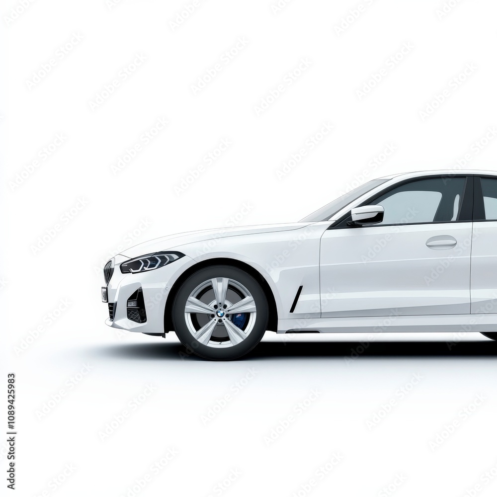 Fototapeta premium sleek white car showcasing modern design and elegance