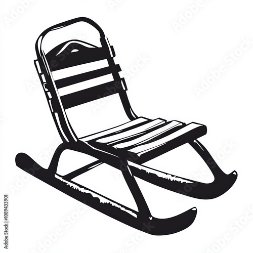 Sled Silhouette, Black And ...