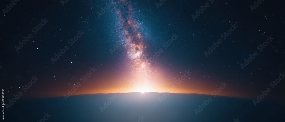 stunning view of the milky way galaxy rising above the horizon stunning view of the milky way galaxy rising above the horizon
