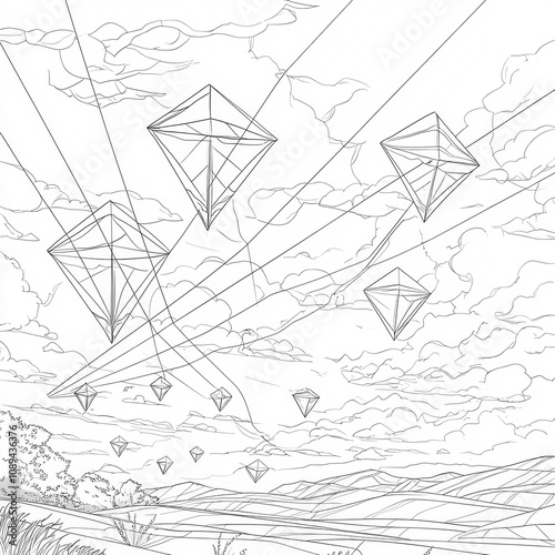 A sky full of kites flying,...