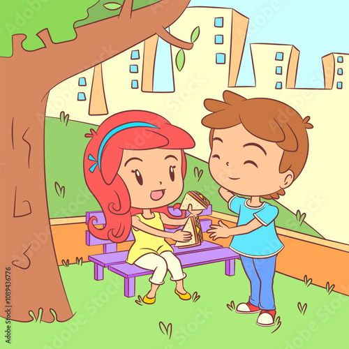 Child sharing food