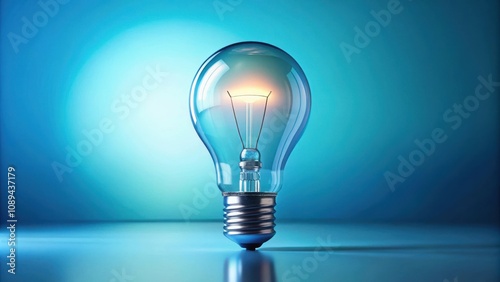 A Glowing Light Bulb, Symbol of Innovation and Inspiration, Stands Out Against a Vibrant Blue Background