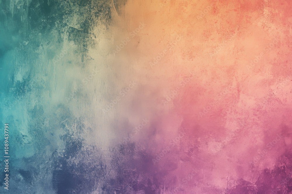 Fototapeta premium Smooth multicolored gradient background with grain texture.