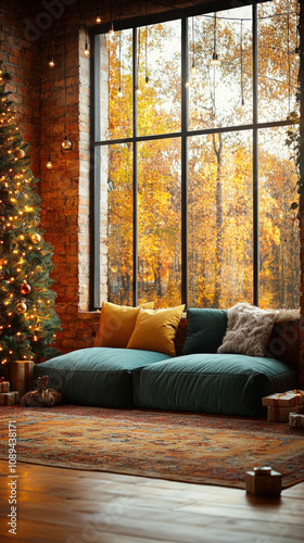 cozy living room decorated ...