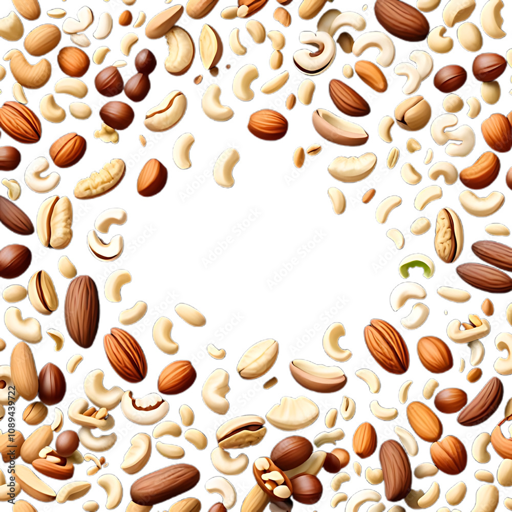 Obraz premium Mix nuts isolated on transparent background