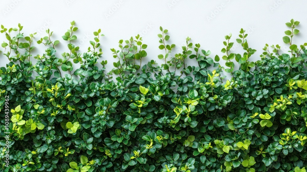 Lush green foliage against white background. Lush green foliage against white background.