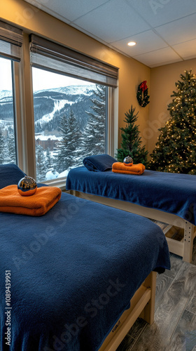 peaceful spa area with mass...