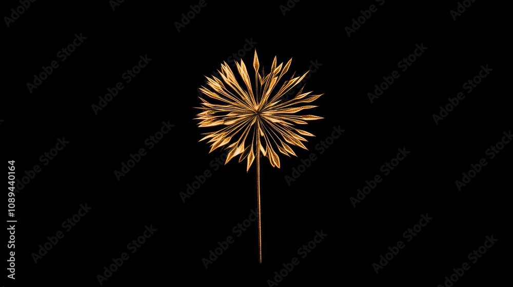 A single golden firework blooming in the night sky, minimalistic yet captivating, A single golden firework blooming in the night sky, minimalistic yet captivating,