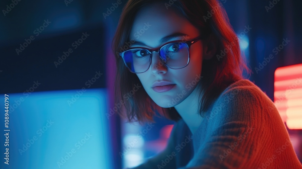 Professional IT Specialist Working in High-Tech Data Center Professional IT Specialist Working in High-Tech Data Center