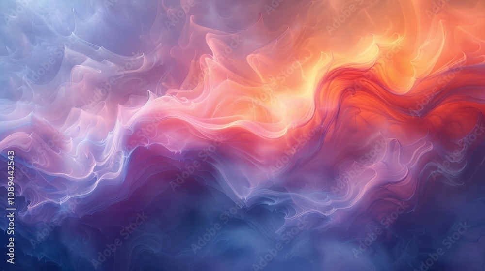Obraz premium Abstract swirling fiery and icy colors.