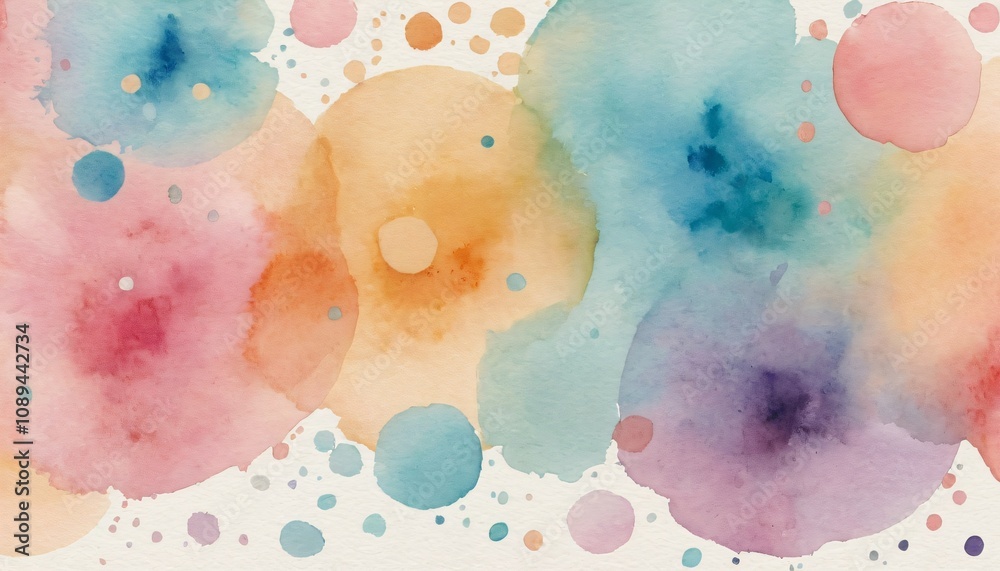 A watercolor splash design in smooth pastel tones with scattered ink droplets for an artistic touch A watercolor splash design in smooth pastel tones with scattered ink droplets for an artistic touch