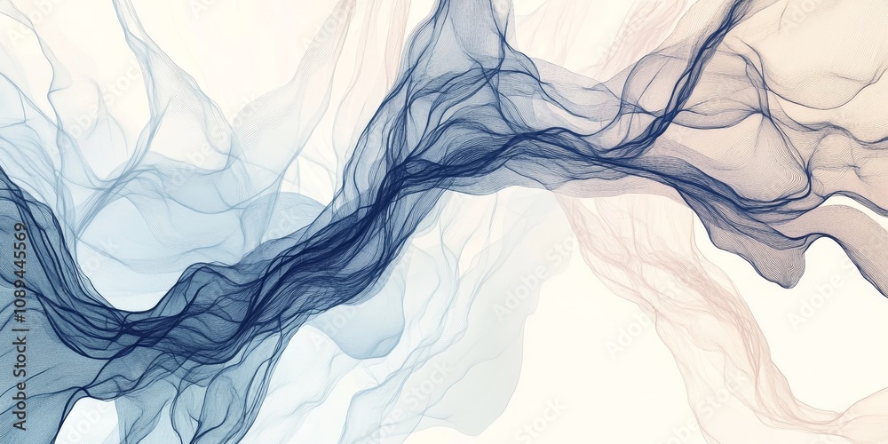 Fototapeta premium Organic AI Network Illustration in Raw HandDrawn Style