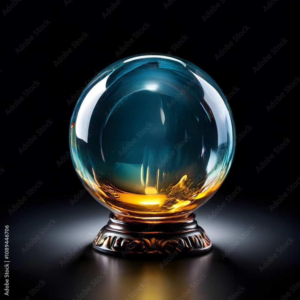 crystal ball on black background crystal ball on black background