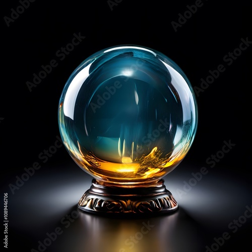 crystal ball on black background