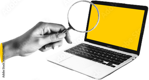 Laptop Search Loupe Collage