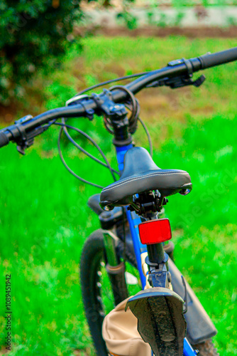 Sport bike. A vehicle on two wheels. two wheels. Pedals on the steering wheel For sports and tourism. Advertising concept.beautiful sitting.