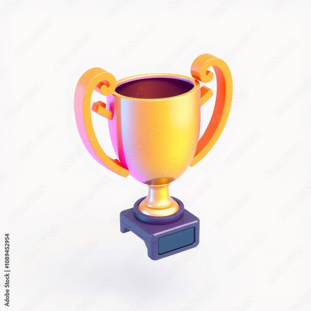 3D Render of a Gold Trophy with Purple Base. 3D Render of a Gold Trophy with Purple Base.