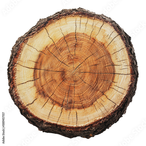 PNG Natural wooden tree stump showcasing growth rings photo