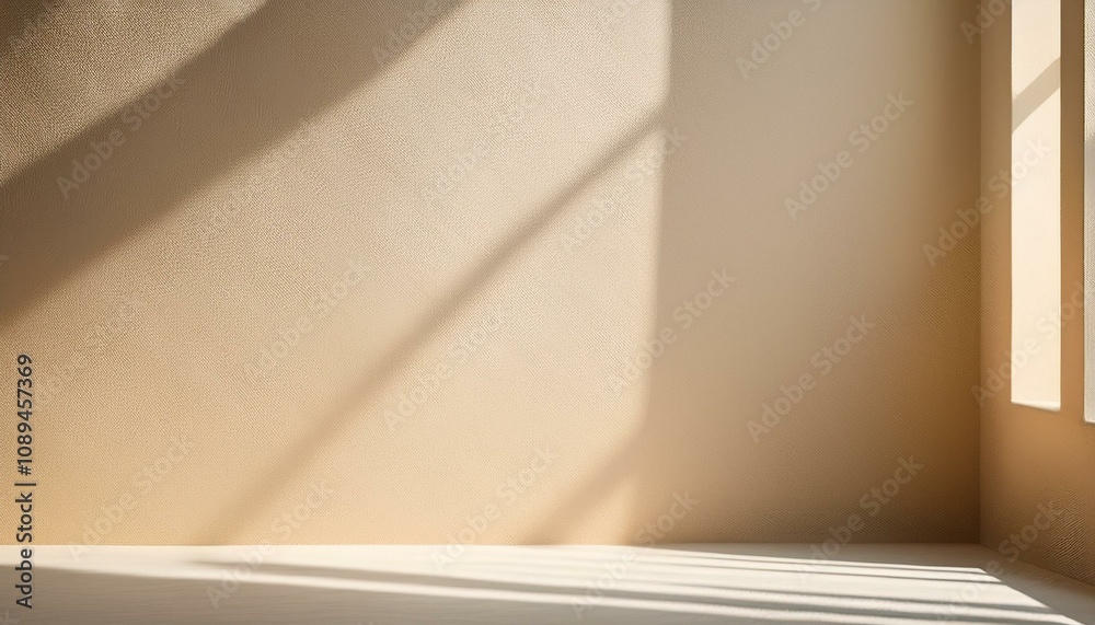 sunshade shadow on cream wall minimal background for presentation sunshade shadow on cream wall minimal background for presentation