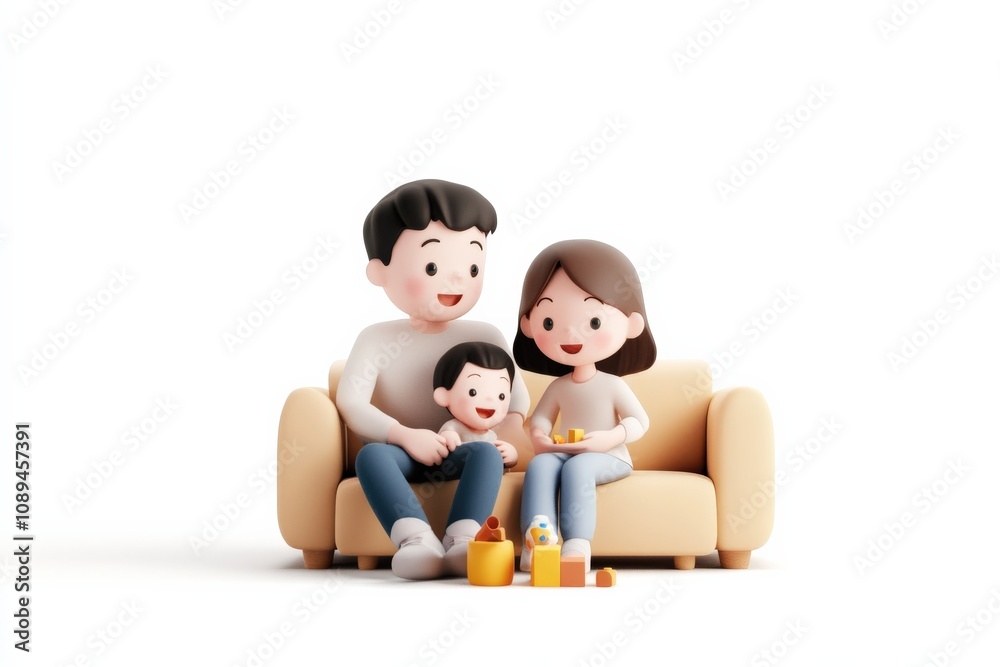 a happy family enjoying time together at home a happy family enjoying time together at home