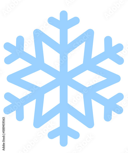 Snowflake winter clip art design on plain white transparent isolated background for card, shirt, hoodie, sweatshirt, apparel, card, tag, mug, icon, poster or badge