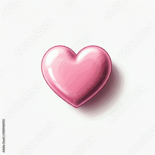 pink heart on white