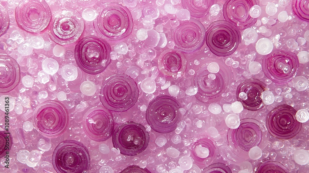 Abstract purple pattern with swirling shapes and bubbles for artistic backgrounds. Abstract purple pattern with swirling shapes and bubbles for artistic backgrounds.