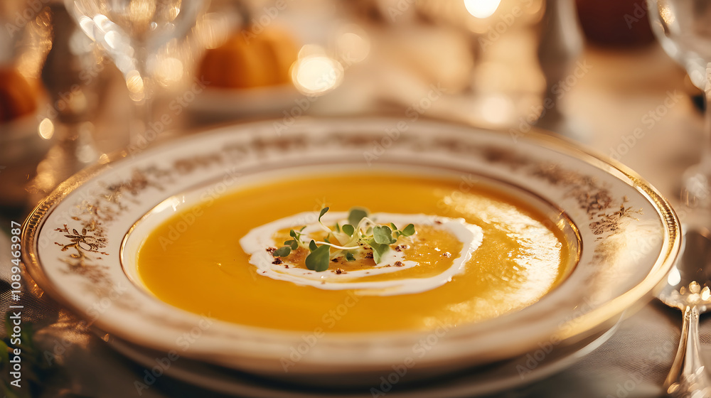 Creamy Soup with Fresh Herb Garnish
Creamy Soup with Fresh Herb Garnish