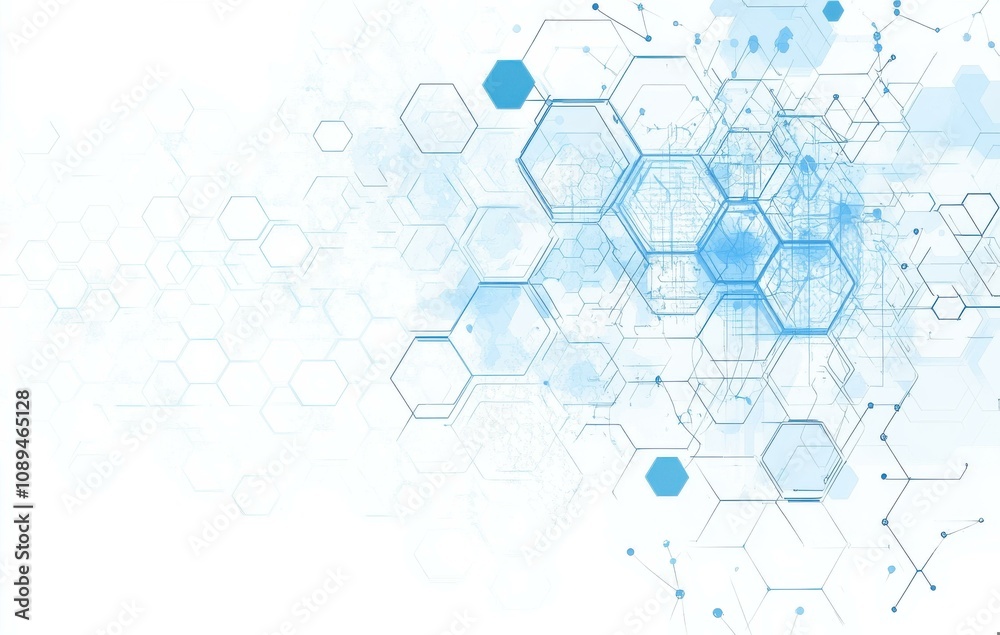 Futuristic Hexagonal Patterns in Digital Blue Tones for Innovative Technology Visualizations