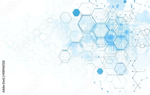 Futuristic Hexagonal Patterns in Digital Blue Tones for Innovative Technology Visualizations