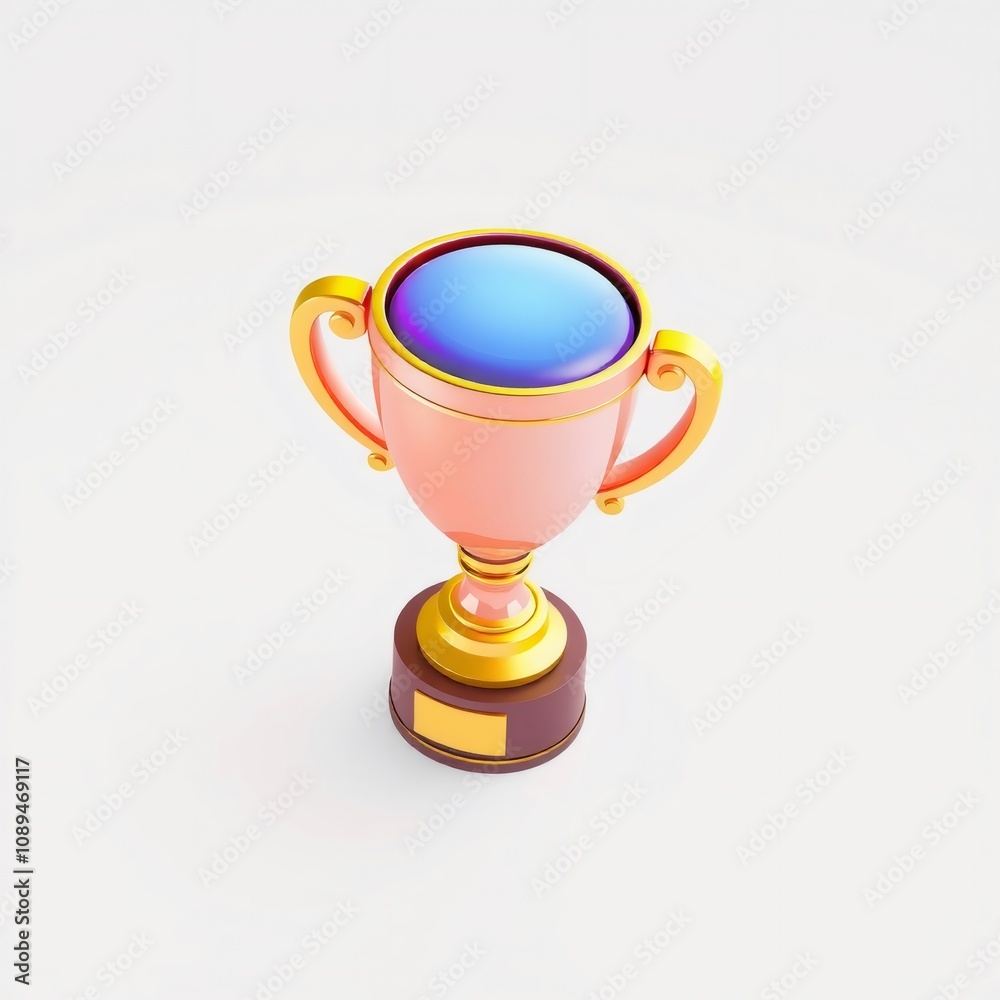 3D rendering of a pink trophy cup on a white background. 3D rendering of a pink trophy cup on a white background.