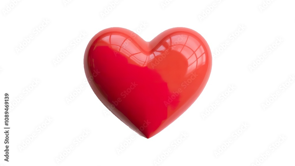 Obraz premium A 3D red heart isolated on a white background