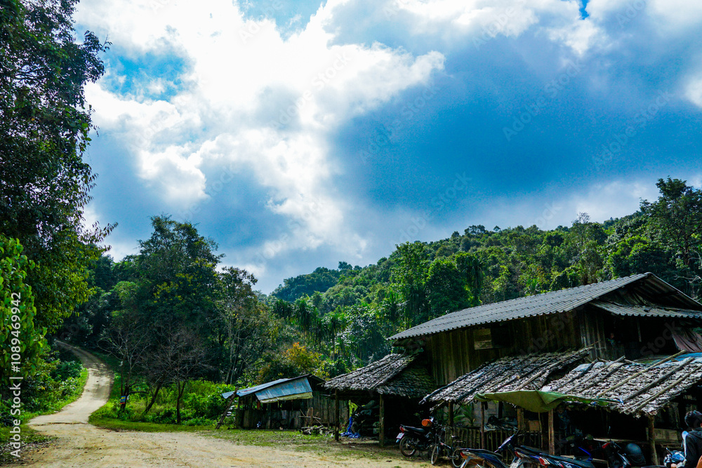 Scenic mountain road journey rural village photography lush greenery wide-angle nature exploration Scenic mountain road journey rural village photography lush greenery wide-angle nature exploration