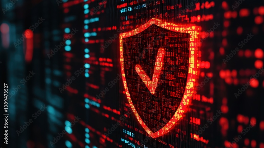 Fototapeta premium Digital security action protecting network grids from phishing threats cybersecurity awareness virtual environment high-tech concept
