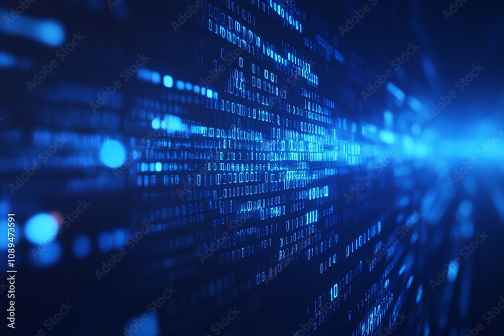 Futuristic Blue Technology Background with Digital Elements Futuristic Blue Technology Background with Digital Elements