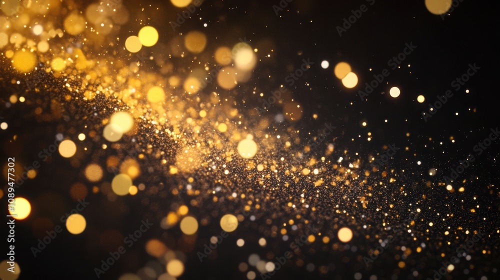 Golden fireworks cascading across a black background, with ample space for text below. Golden fireworks cascading across a black background, with ample space for text below.