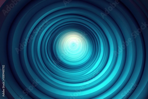 Abstract Blue Circular Tunnel Design Illustration