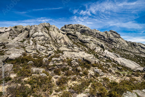Walking around the Penameda hill in national park Peneda Geres in Portugal.