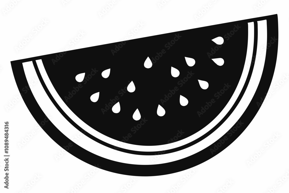 Watermelon silhouette, Watermelon slice vector icon Watermelon silhouette, Watermelon slice vector icon