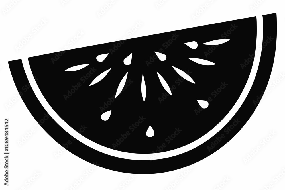 Watermelon silhouette, Watermelon slice vector icon Watermelon silhouette, Watermelon slice vector icon