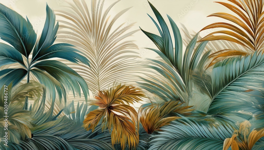 palm tree leaves background. 3d rendering palm tree leaves background. 3d rendering