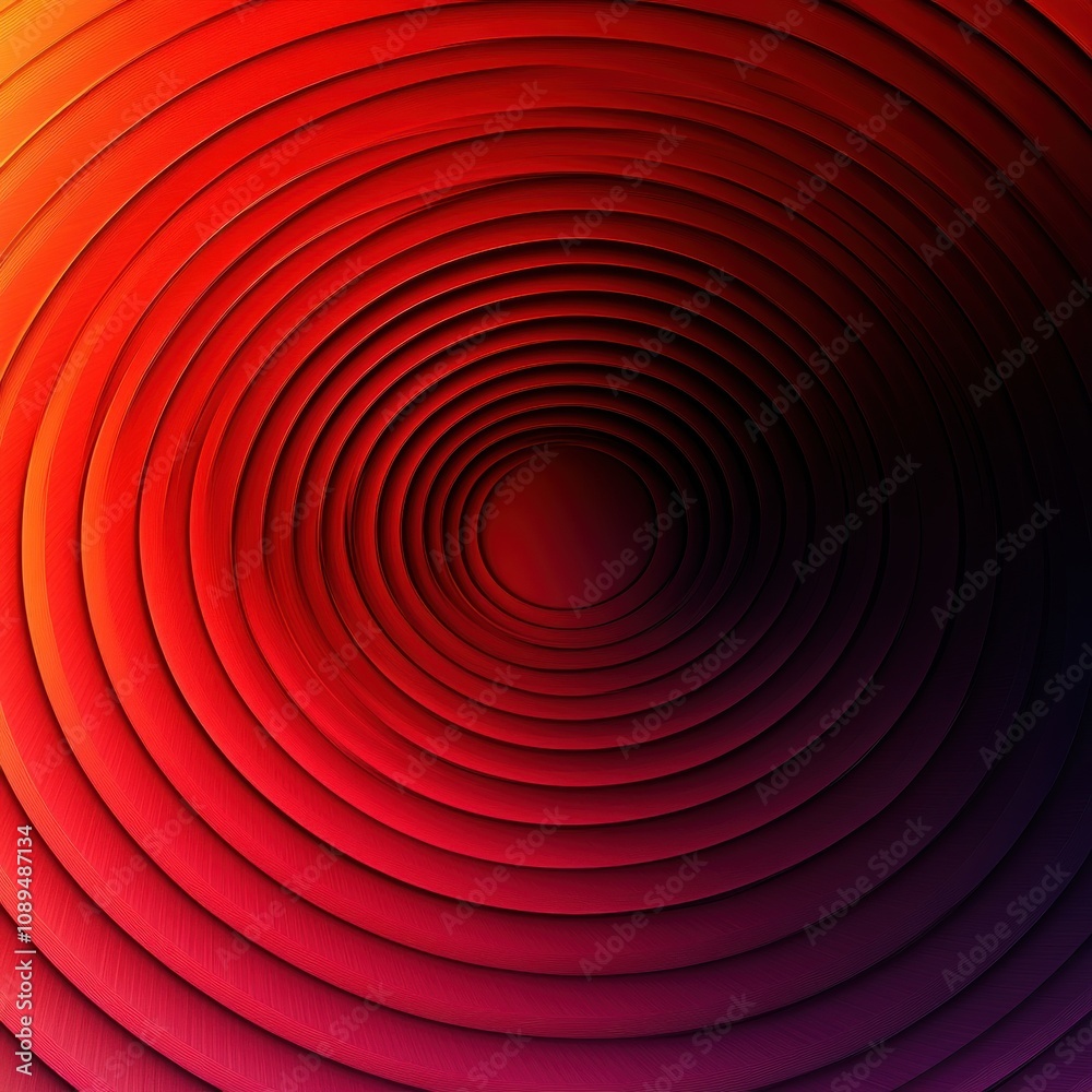 Abstract Red Concentric Circles Design Background Abstract Red Concentric Circles Design Background