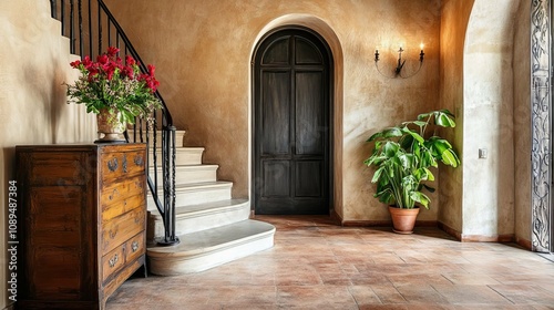Elegant and Luxurious Interior Hallway with Staircase